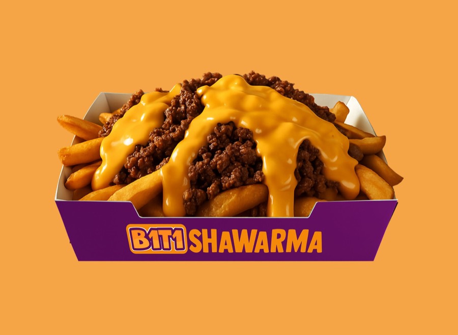 Fries topped with beef and cheese sauce