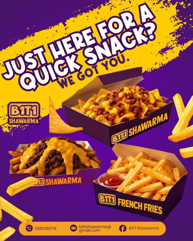 Just here for a quick snack? Nachos, nacho fries and French fries